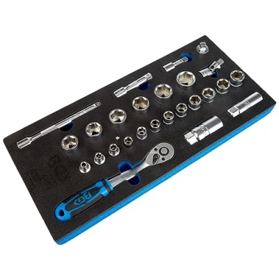 Image of BGS 4052 Tool Tray 1/3: Socket Set 10 mm (3/8 &quot;) 26 pcs.