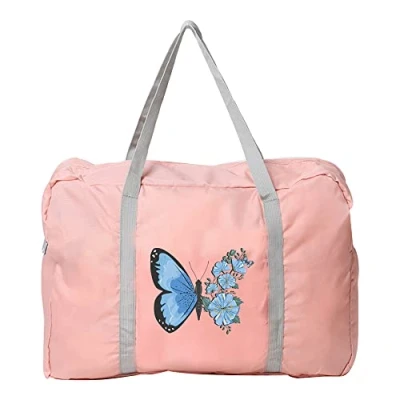 Image of Cabin Bag 45x36x20 for Easyjet Airlines Underseat Travel Holdall Carry on Hand Luggage Weekend Packable Duffel Bag,Sports Fitness (Blue Butterfly)