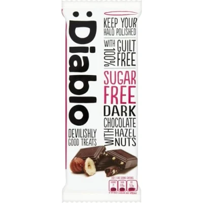 Image of Diablo Dark Chocolate with Hazelnuts Sweetened Maltitol Sugar Free Perfect for Gifting 85g (Pack of 1)
