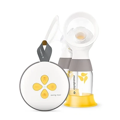 Image of Medela Swing Maxi Double Electric Breast Pump, More Milk in Less Time, USB Rechargeable with PersonalFit Flex Protectors and 2 Phase Expression Technology