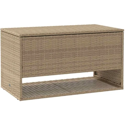 Image of vidaXL Outdoor Cushion Box Beige 100x55x55.5 cm Poly Rattan