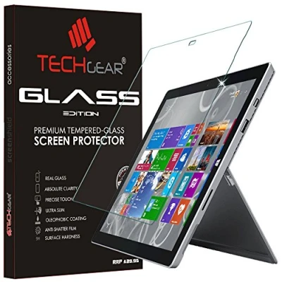 Image of TECHGEAR Glass Edition fits Microsoft Surface Pro 3 (12&quot; Screen) Genuine Tempered Screen Protector Guard Cover Compatible with 12&quot;