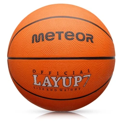 Image of meteor Basketball Children Women Men Sizes 5 6 7 Orange Ideal For Indoor Training Matches Soft Non Slip Surface High Durability Good Grip Rubber