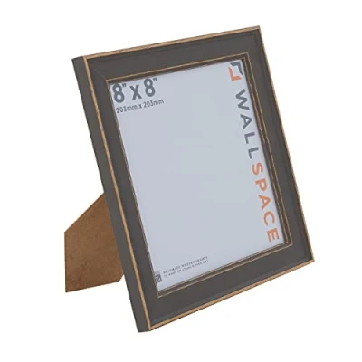 Image of Wall Space 8x8 Grey Frame Wooden Shabby Chic Photo inches Square Rustic Frames All Picture are made from SOLID WOOD and come with REAL GLASS