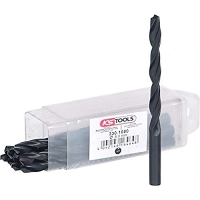 Image of KS Tools 330.1080 HSS R twist drill, pack of 10, 8,0mm