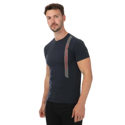 Image of Emporio Armani UNDERLINED LOGO men&#039;s T shirt in Marine