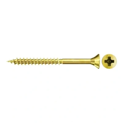 Image of fischer Chipboard Screw 4.5 x 80 Countersunk Head Yellow Galvanised Partial Thread Phillips PZ