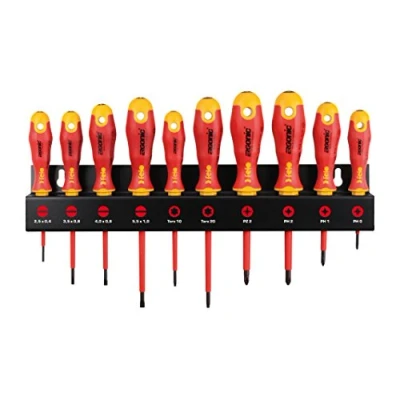 Image of Felo XL Ergonic VDE Screwdriver Set with Tool Holder 10 Piece SL, PH, PZ, Tx