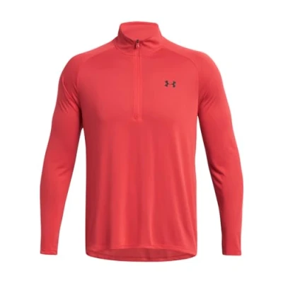 Image of Under Armour TECH ZIP Long sleeved top, Men&#039;s, Size: XS, Red solstice/black