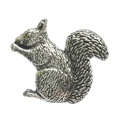Image of SITTING SQUIRREL Hand Made in UK Pewter Lapel Pin Badge