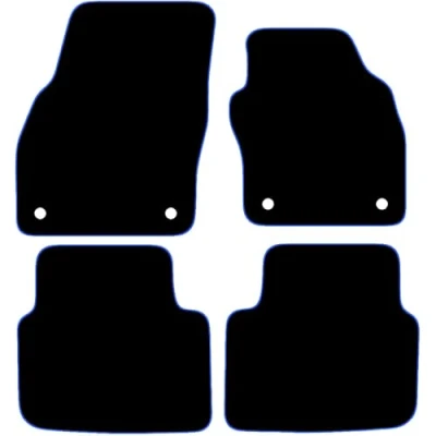 Image of Carsio Carpet Car Mats For Skoda Scala 2019+ Onwards Tailored Fit Floor Mat Set Complete Accessory Black Custom Fitted All Weather, Anti Slip Backing &amp; Blue Trim
