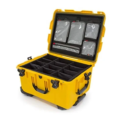Image of Nanuk Wheeled Series 960 Lightweight NK 7 Resin Waterproof Hard Case with Padded Dividers and Lid Organizer, Yellow