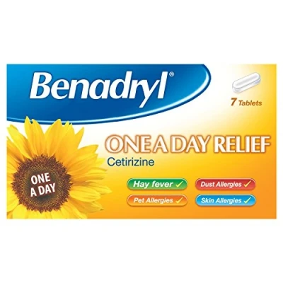 Image of Benadryl One a Day Relief Daily Allergy Tablets 7 Pack of 6