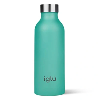 Image of iglu Reusable Water Bottles Premium Double Walled Stainless Steel 500ml Vacuum Insulated Bottle 24 Hours Cold &amp; 12 Hot Sweatproof BPA Free Great His Her Eco Gift (Ocean Teal)