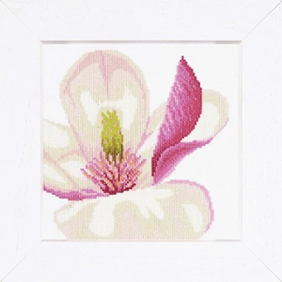 Image of Lanarte Counted Cross Stitch Kit: Magnolia Flower (Aida,W), NA, 20 x 20cm