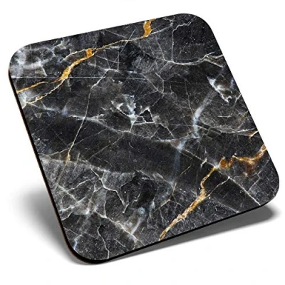 Image of Great Single Coaster Square Dark Grey Marble Effect Glossy Quality Coasters Tabletop Protection for Any Table Type #3226