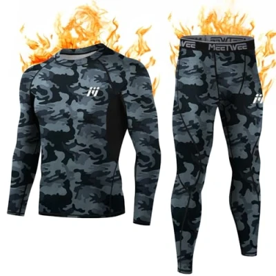 Image of MEETWEE Men’s Thermal Underwear Set, Winter Long Sleeve Base Layer Quick Dry Johns Compression Suit for Workout Skiing Running Hiking
