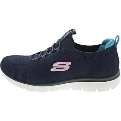 Image of Skechers Summits Trainers, Women&#039;s, Size: 10, Navy/teal/pink Textile