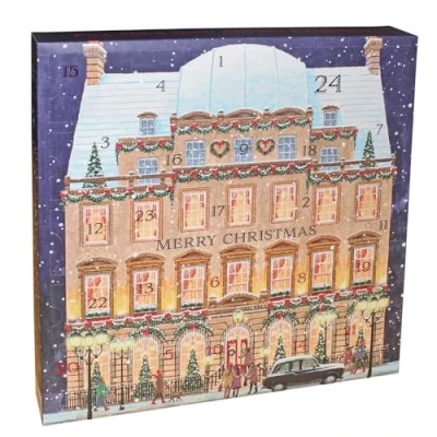 Image of Christmas Advent Calendar with 24 Doors 39cm x Add your own Treats into 8cm boxes (Festive Hotel Design 4444)