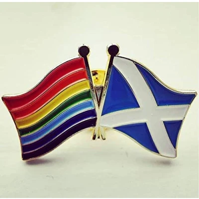 Image of Scotland Rainbow Flag Enamel Pin Badge Scottish LGBT Gay Pride Lapel Lesbian FlagSuperstore