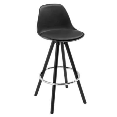 Image of WOLTU Bar Stools Barstools Black Breakfast Kitchen Counter Chairs Wood Leg in Black, BH122sz 1 UK