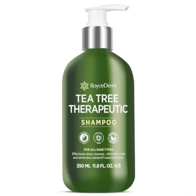 Image of Roycederm Tea Tree Antifungal Shampoo: Folliculitis shampoo for Dry Scalp, Dandruff, and Itchy Scalp Clarifying with Oil, Paraben &amp; Sulfate Free