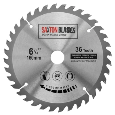 Image of Saxton TCT Circular Wood Saw Blade 160mm x 20mm 36T for Festool TS55 Bosch Makita etc Fits 165mm Saws