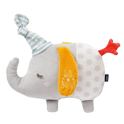 Image of Fehn 053234 Elephant Cuddly Animal Soft Toy in Cute Look with ‘Glow the dark’ Embroidery For Babies and Toddlers from Newborns Upwards Size: 26 cm