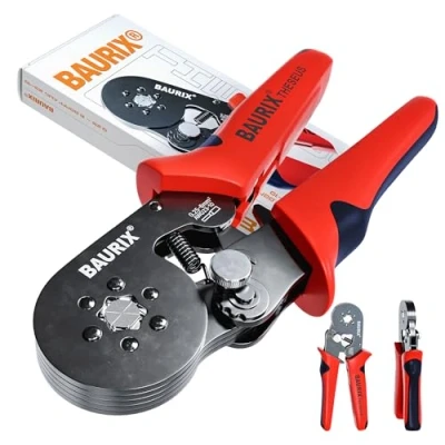 Image of BAURIX® Ferrule Crimping Tool [AWG 23 10] Hexagonal Wire for End Ferrules Ideal Electricians and DIY Enthusiasts Crimper Electrician Tools
