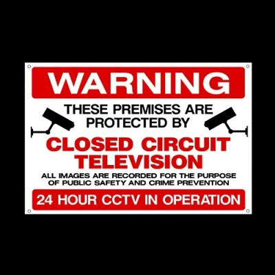 Image of CCTV Closed Circuit Television Plastic Sign with 4 Pre Drilled Holes Different Pack Security, Camera, TV, Warning Safety (MISC4)