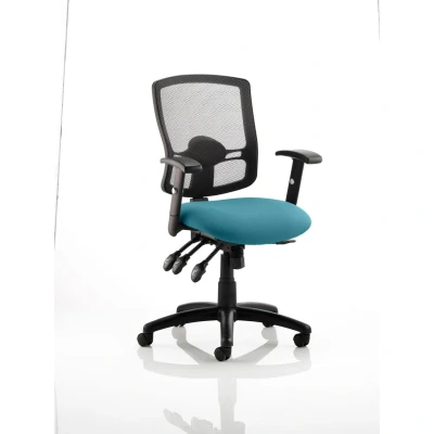 Image of Portland III Black Mesh Back Bespoke Colour Seat Maringa Teal