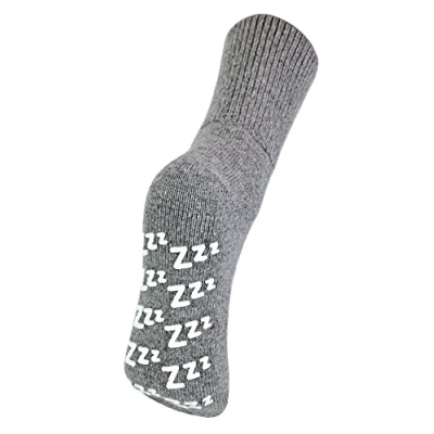 Image of Sock Snob Ladies Warm Non Slip Cashmere Wool Blend Slipper Bed Socks with Zzz Grips (4 8, Grey)