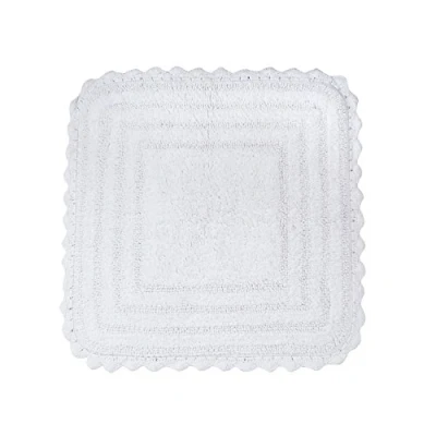 Image of DII Crochet Collection Reversible Bath Mat, Square, 24x24, White