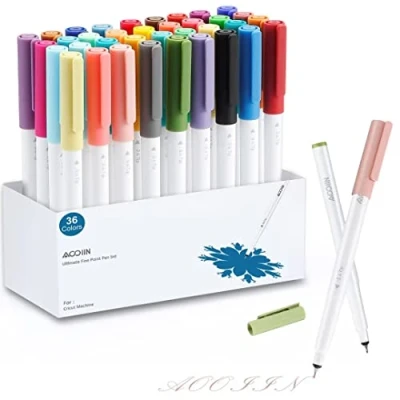 Image of AOOIIN Fine Point Pens for Cricut Maker 3/Maker/Explore 3/Air 2, Marker Pen Set of 36 Pack 0.4 tip Ultimate Writing Drawing Machine