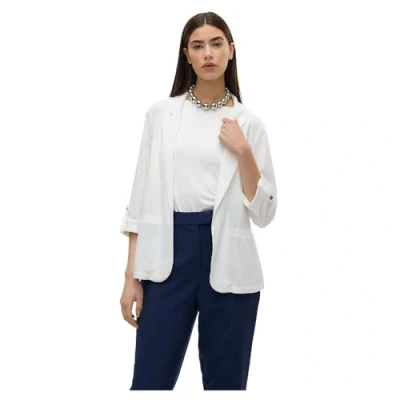 Image of VERO MODA Women&#039;s Vmjesmilo 3/4 Loose Blazer WVN Ga Noos, Snow White, 6