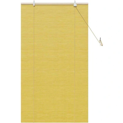 Image of vidaXL Window Blinds &amp; Shades with Curtains Manual Yellow 90 x 160 cm Bamboo