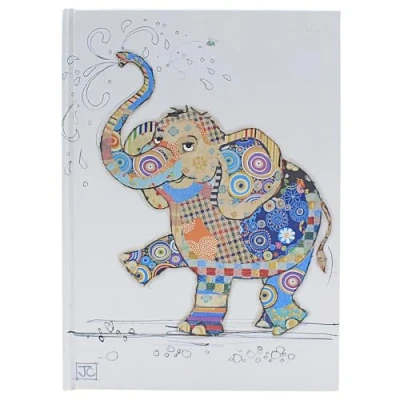 Image of Bug Art Lesser &amp; Pavey A5 Notebook Plain Journal Note Book For Office, School, Business Daily Notes Eddie Elephant Great Notebooks Women Men
