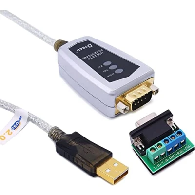 Image of DTech 1.5ft USB to RS422 RS485 Serial Port Converter Adapter Cable with FTDI Chip Supports Windows 10 8 7 XP Mac