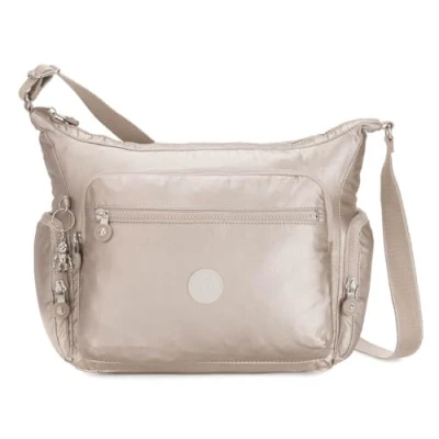Image of Kipling GABBIE Medium crossbody, Metallic Glow (Silver)