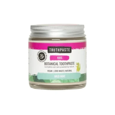 Image of TRUTHPASTE Kid’s Children’s Natural Zero Waste Toothpaste (Mild Mint 100ml) Eco Friendly &amp; Plastic Free, Free with Coconut Aloe Vera. Fluoride SLS Free. for Babies, Toddlers, All Ages