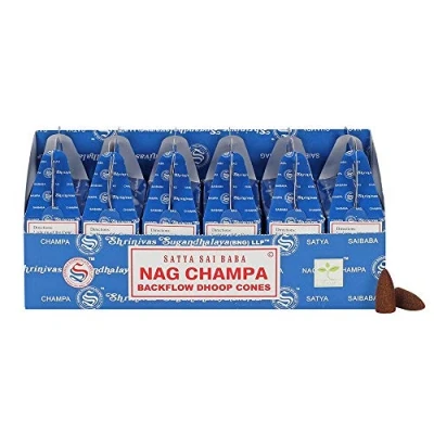 Image of HID Interior BOX OF 6 Packs (144 Cones) SATYA NAG CHAMPA BACKFLOW DHOOP CONES