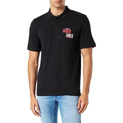 Image of JACK &amp; JONES Men&#039;s Jcocoast Polo Ss FST Shirt, Black, L