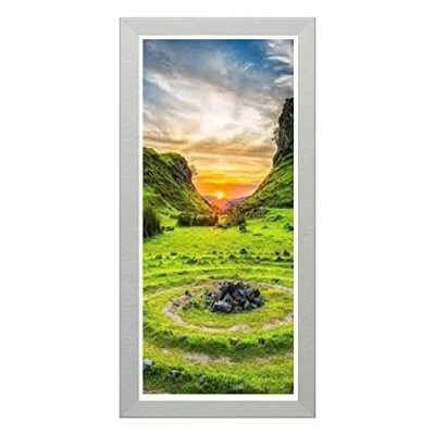 Image of White Panoramic Photo Frame Modern Picture Poster Frames Real Wood Bespoke Sizes Acrylic Glass 1000mm x 400mm
