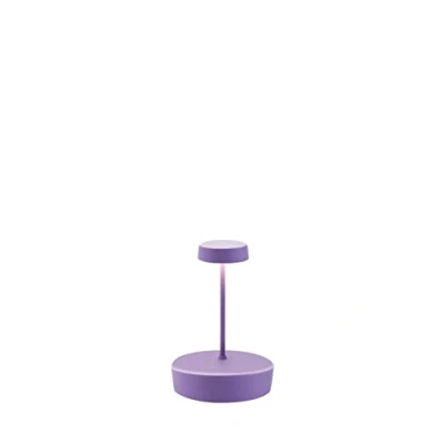 Image of Zafferano, Swap Mini Lamp, Rechargeable Cordless Table Lamp with Touch Controls, Suitable for Interior and Outdoor, Dimmer, 2700 K, Height 14.8 cm, Lilac Colour