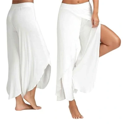 Image of AQUARIUS Super Soft Cotton Spandex Harem Style Yoga Pilates Pants, and Sizes (XXL, White)