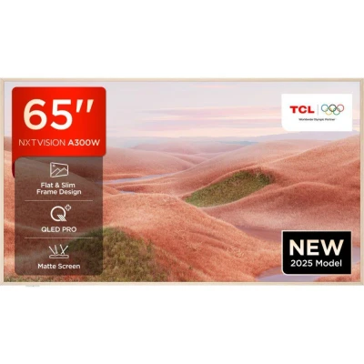 Image of 65&quot; TCL NXTVISION A300W QLED 4K HDR Smart Google TV 65A300W UK, Silver/Grey