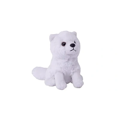Image of Wild Republic Pocketkins Eco Arctic Fox, Stuffed Animal, 5 Inches, Plush Toy, Made from Recycled Materials, Friendly