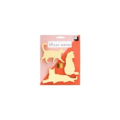 Image of Good Design Works Cat Sticky Notes Includes 3 Separate Designs Shaped Note Pads Novelty Paper Office Supplies