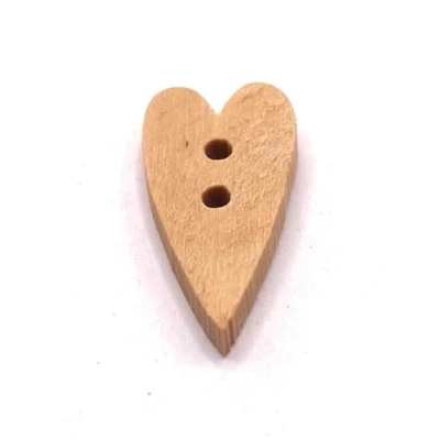 Image of KnitForLess 20x10mm Heart Shaped Wooden Buttons Natural Colour 2 Hole Sewing Knitting Crafts Scarpbooking (30)
