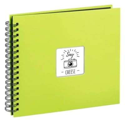 Image of Hama Fine Art photo album, 50 black pages (25 sheets), spiral bound album 36 x 32 cm, with cut out window, kiwi